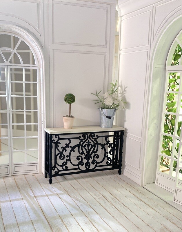 Wrought Iron Style Console Table – 1/12 Dollhouse scale DIY kit