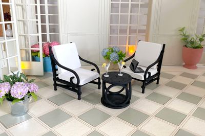 Outdoor Lounge Chair – complete 1/12 scale Dollhouse DIY  Kit