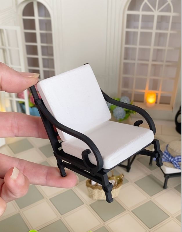 Outdoor Lounge Chair – complete 1/12 scale Dollhouse DIY  Kit