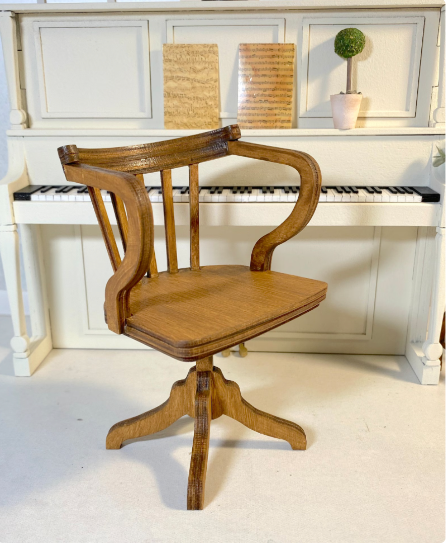 Vintage Office Chair – 1/6 scale miniature DIY Kit - Dollhouse Furniture