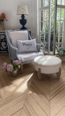 Classic Fauteuil Armchair  + Ottoman - 1/6 scale Furniture for fashion dolls - Simple DIY set