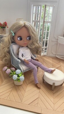 Classic Fauteuil Armchair  + Ottoman - 1/6 scale Furniture for fashion dolls - Simple DIY set