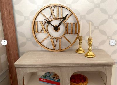 Antique Wall Clock with Roman Numerals DIY-Kit 1/12 scale