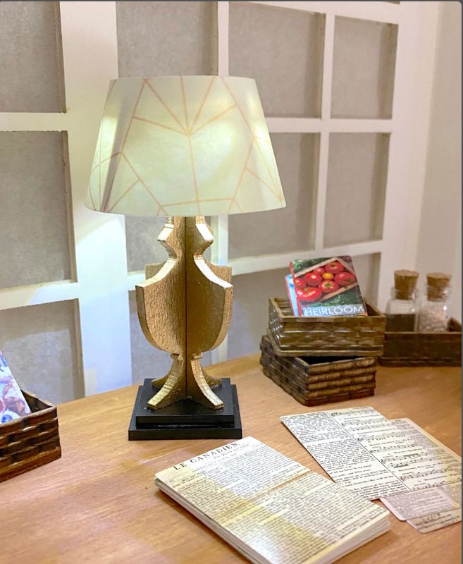 Doll Table Lamp – LED included – 1:6 scale DIY Kit