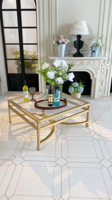 Modern Classic Glass Coffee Table – Miniature DIY Kit - 1/6 scale Fashion Doll Size