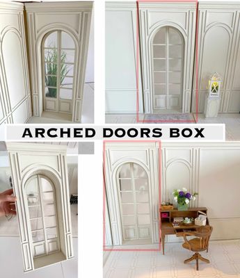 The Arched Doors Box – The classic architecture style wall with one arched double door in a recess  – 1:6 scale DIY kit