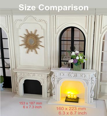 Decorated Fireplace Mantel in 2 sizes – 1/6 scale DIY kit