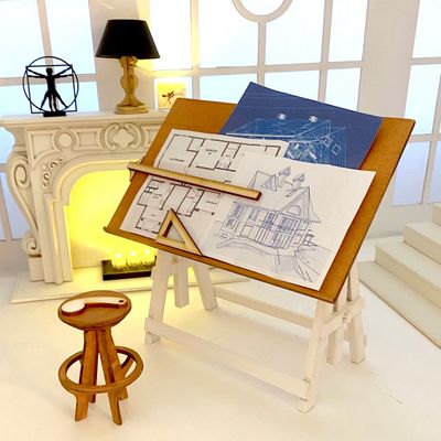 Architects Drafting Table and Stool in 1/6 scale DIY-Kit