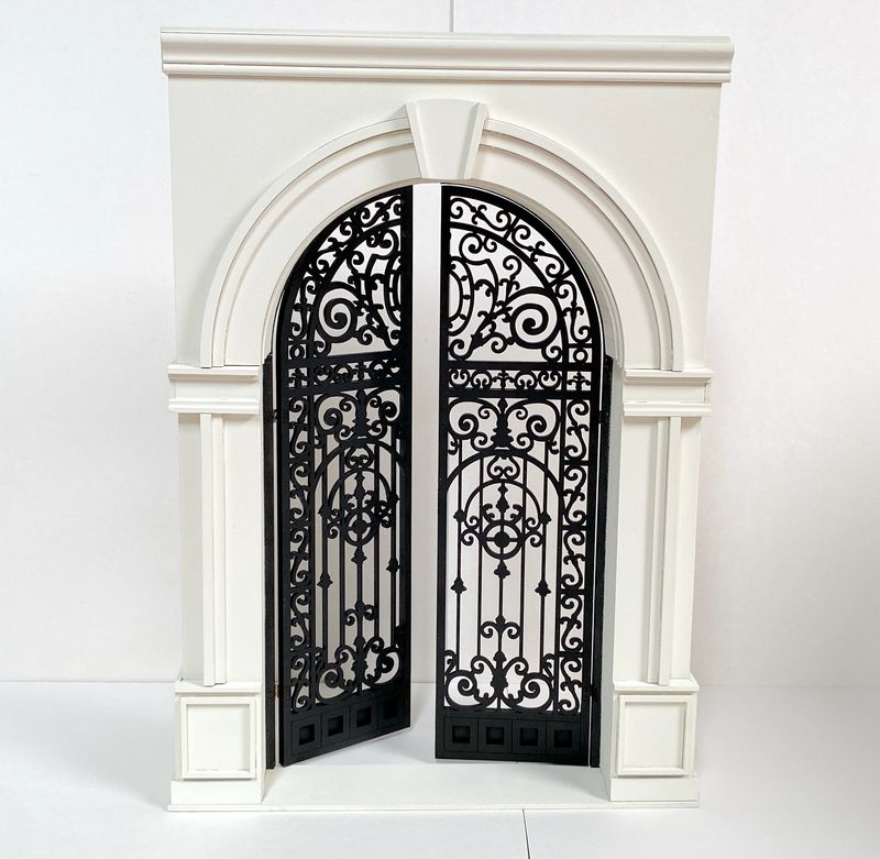 The Garden Gate – Arched Wrought Iron doors Classic Architecture Style – 1-6 scale DIY kit
