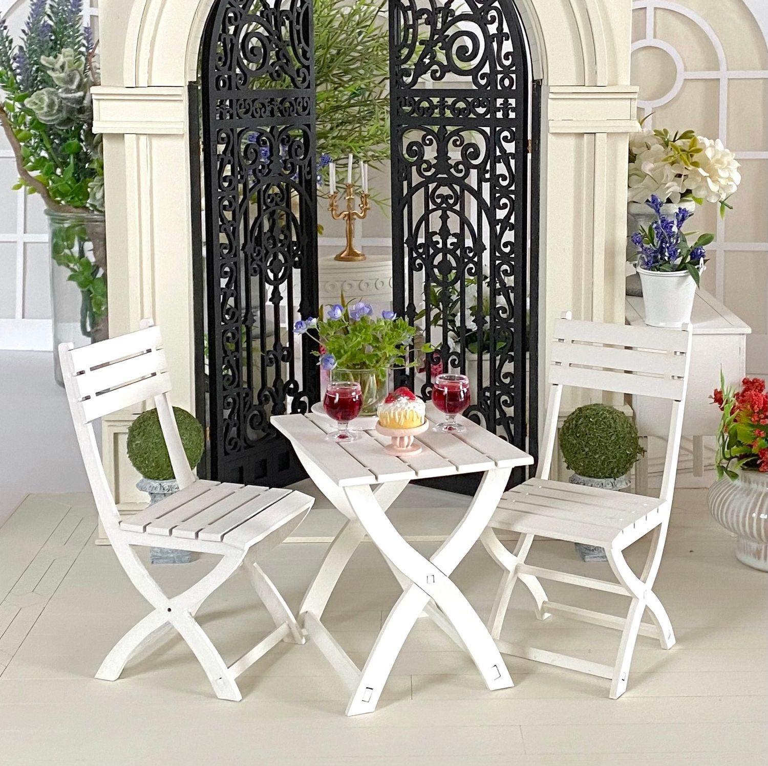 Garden Outdoor Chairs and Table – 1-6th scale Miniature DIY KIT