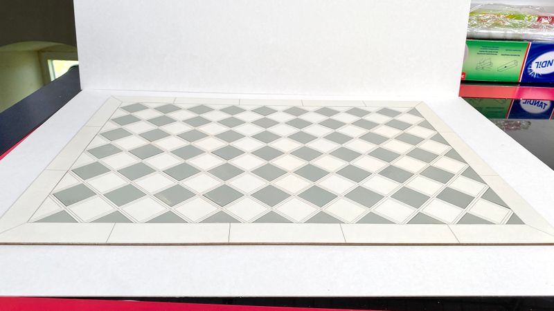 Framed TILE FLOORING – 1:6 scale DIY kit – 21.7 x 15.7 inches / 552 x 400 mm