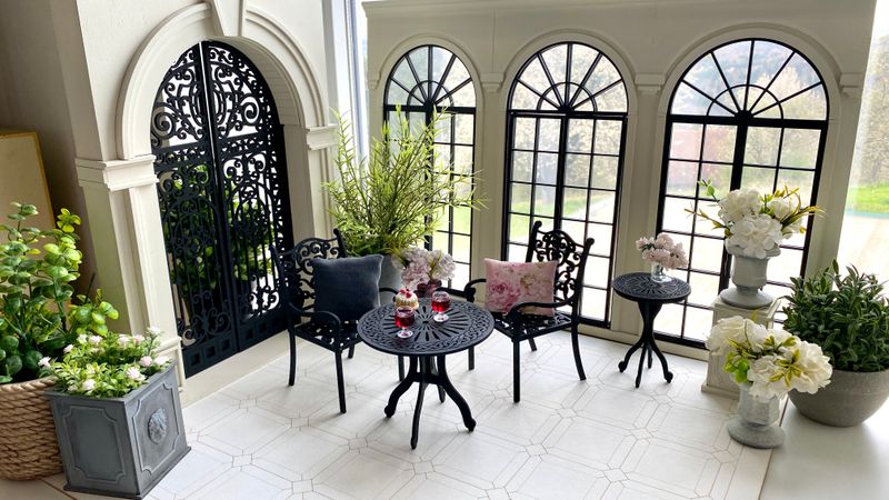 Cast Iron Outdoor Furniture – 1-6th scale Miniature DIY KIT – Fashion doll size