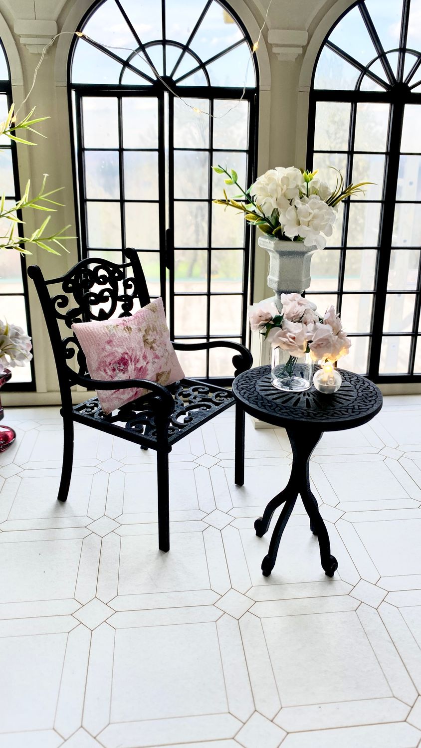 Cast Iron Outdoor Furniture – 1-6th scale Miniature DIY KIT – Fashion doll size