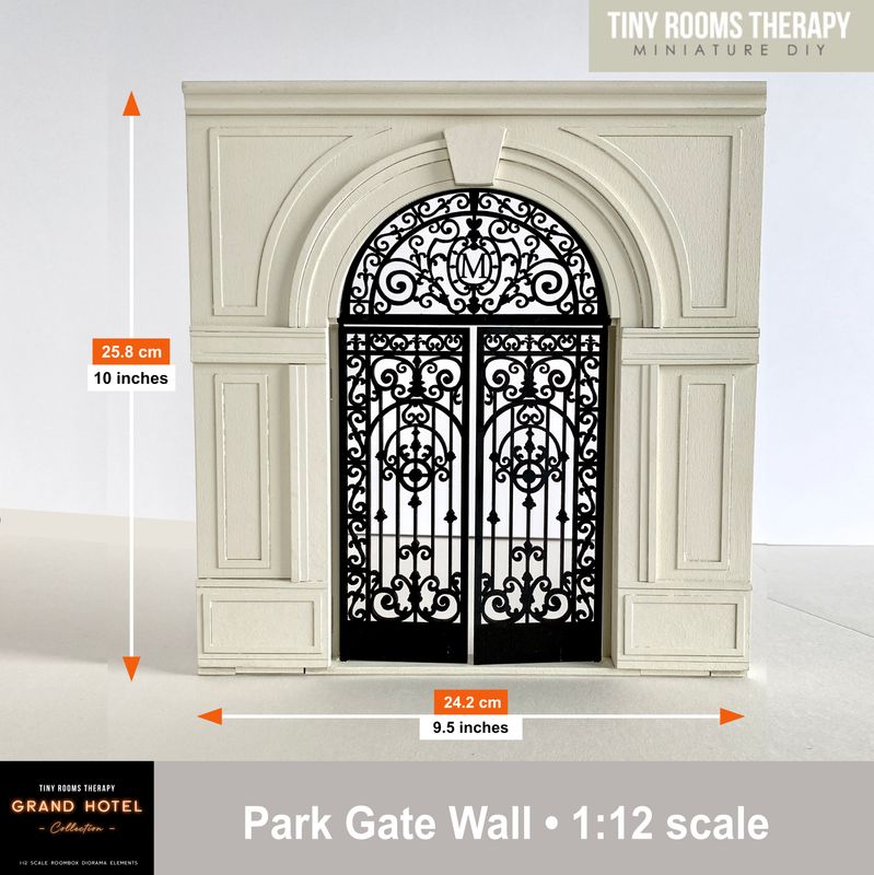 1:12 scale Park Door Wall – the Grand Hotel Selection DIY kit Dollhouse Diorama