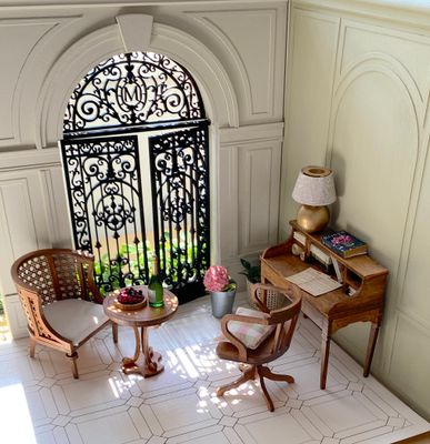 1:12 scale Park Door Wall – the Grand Hotel Selection DIY kit Dollhouse Diorama