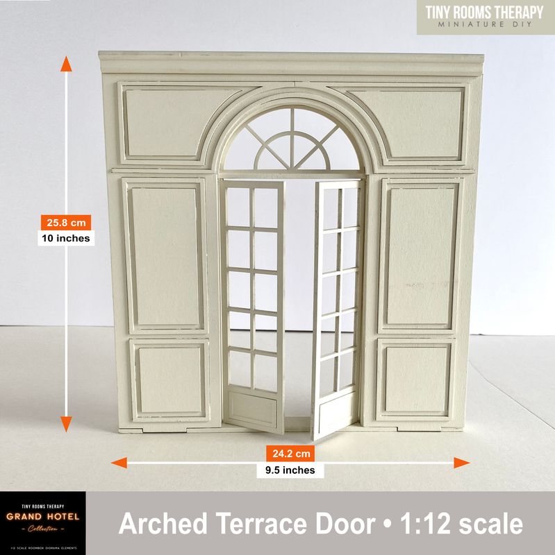 1:12 scale Classic Terrace Door Wall – the Grand Hotel Selection DIY kit Dollhouse Diorama