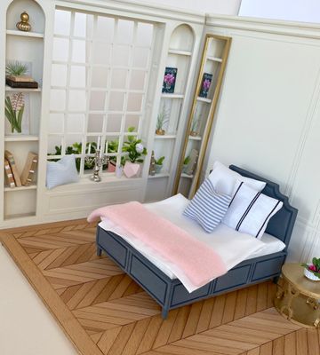 1:12 scale Window Seat Wall – the Grand Hotel Selection DIY kit Dollhouse Diorama