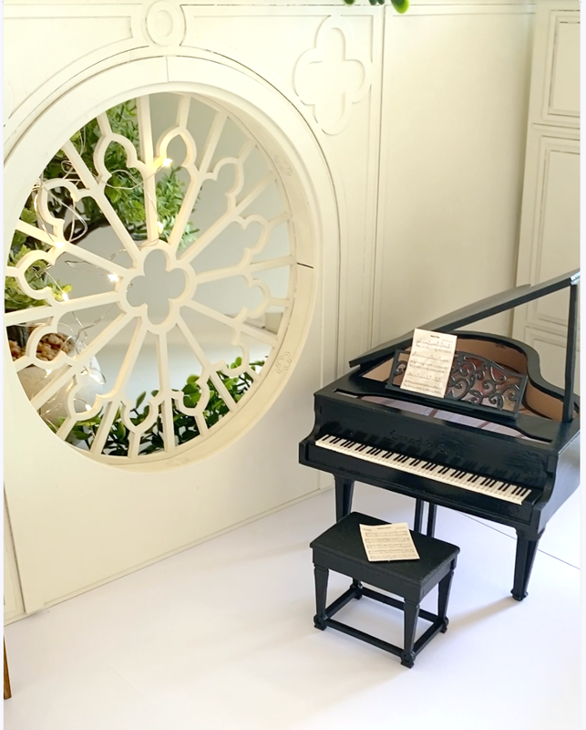 1:12 scale Cathedral Window Wall – the Grand Hotel Selection DIY kit Dollhouse Diorama