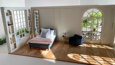 Contemporary Vintage Bed – 1-12 scale DIY kit for your dollhouse