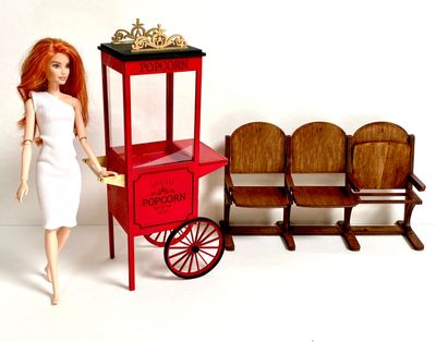 Folding Cinema Chairs / Theatre Seats 2seats or 3 seats as 1/6 scale DIY Kit