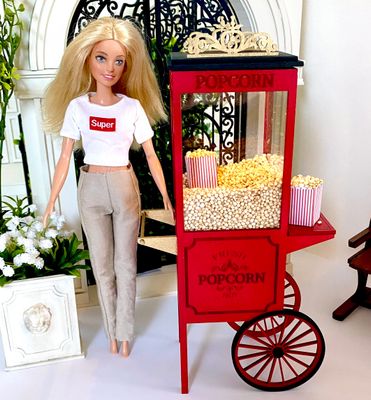 Vintage Popcorn Stand – 1-6 scale fashion doll furniture - Easy DIY kit