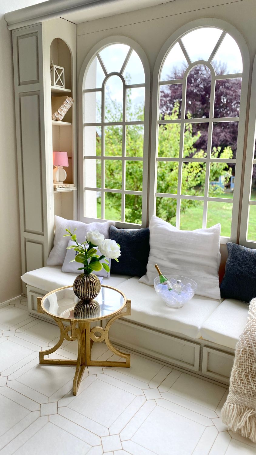 Window Seat Wall – Cozy Home Style – 1-6 scale DIY kit – Fashion Doll Diorama