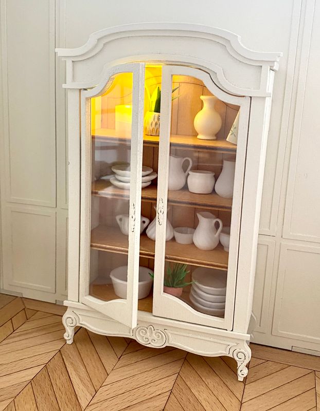 Antique French Armoire – 1/12 scale --- Dollhouse Miniature DIY kit