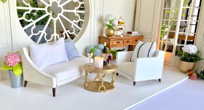 Modern Oval Coffee Table – 1:12 scale --- Dollhouse Miniature DIY kit