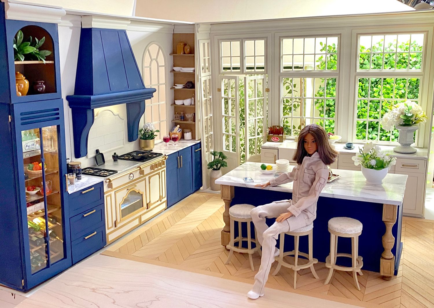 Kitchen Island Kitchen Counter – 1-6 scale fashion doll furniture - DIY kit