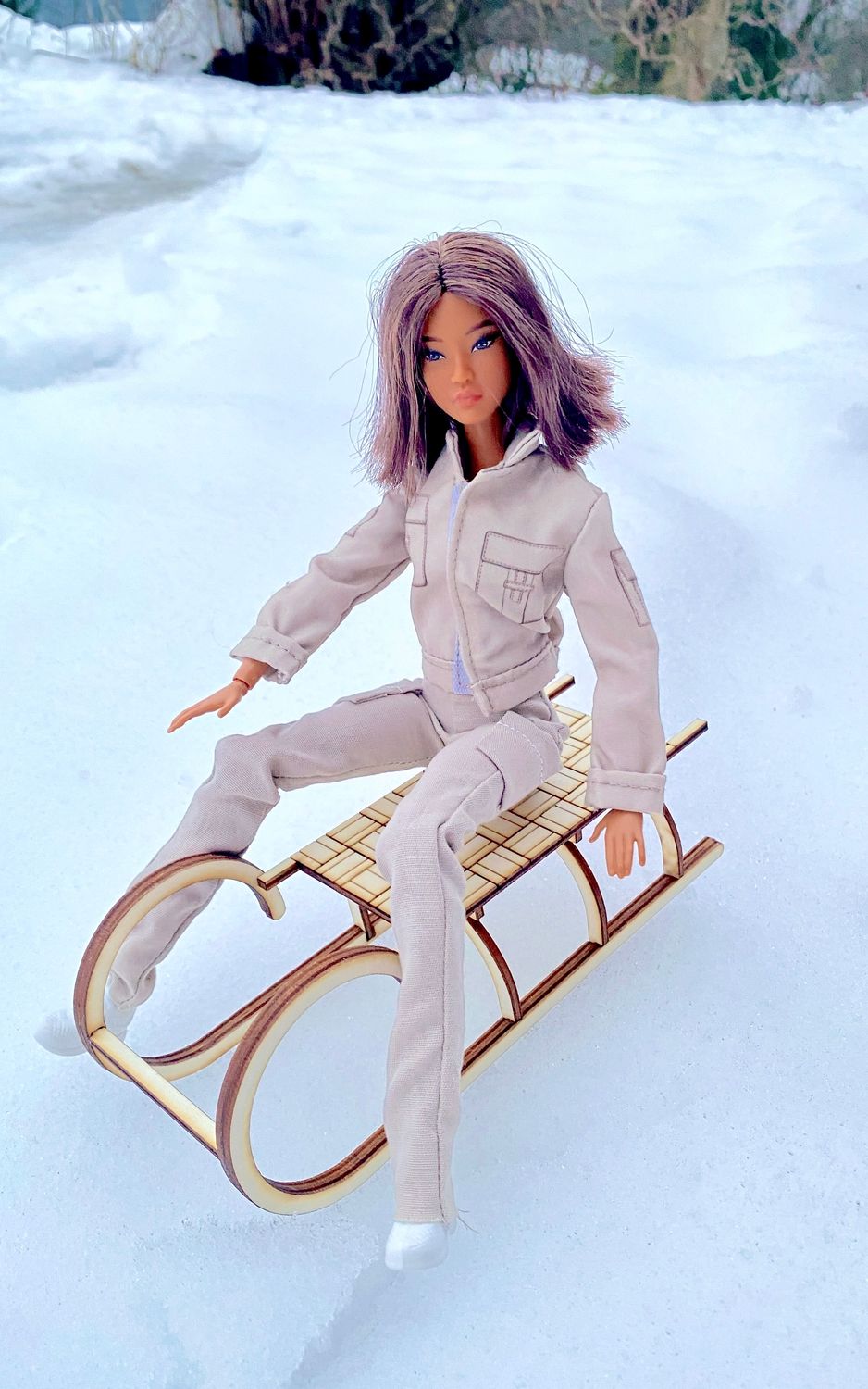 Sleigh – 1:6 scale miniature Sled DIY Kit - Fashion Doll Size