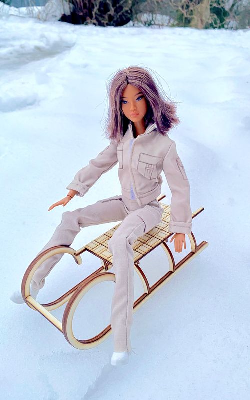 Sleigh – 1:6 scale miniature Sled DIY Kit - Fashion Doll Size