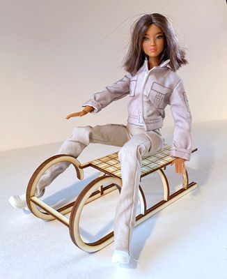 Sleigh – 1:6 scale miniature Sled DIY Kit - Fashion Doll Size