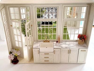 Conservatory Wall with French Doors and Window – 1:6 scale DIY kit