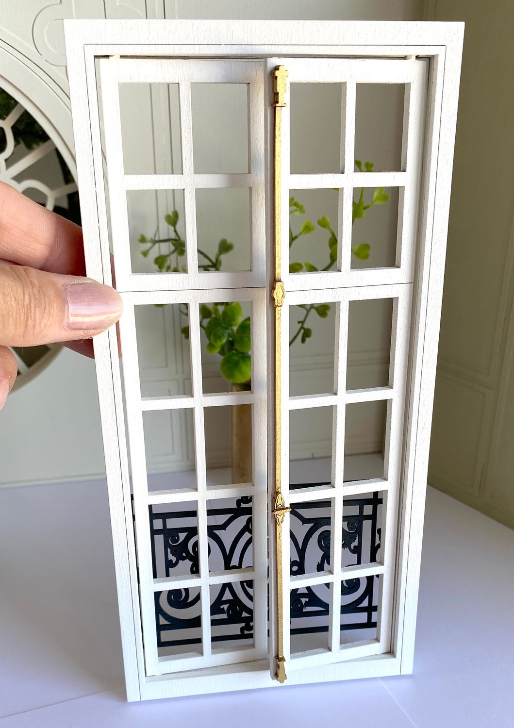 1/12 scale French Double Doors – doll furniture – DIY kit