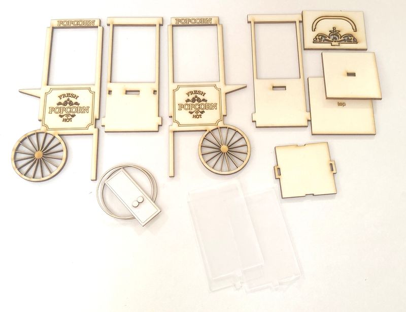 Miniature Popcorn Cart – 1-12 scale classic dollhouse size - DIY kit
