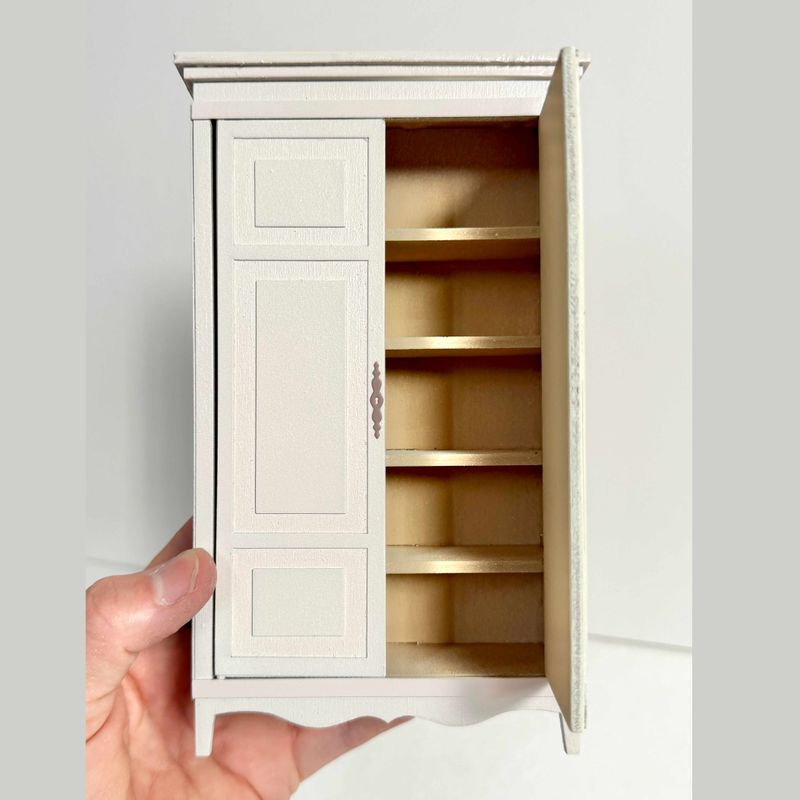 Vintage Cupboard Wardrobe Cabinet – 1:12 scale - Dollhouse Miniature DIY kit