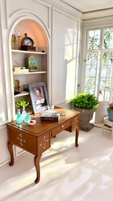 Exquisite Provençal Writing Desk – 1-6 scale fashion doll furniture DIY kit – timeless elegant style