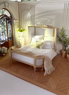 Versailles Dollhouse Bed DIY Kit in 1-6 scale – Luxury Antique French Miniature Bed