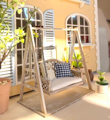 Miniature Porch Swing DIY KIT 1/12 scale classic dollhouse size
