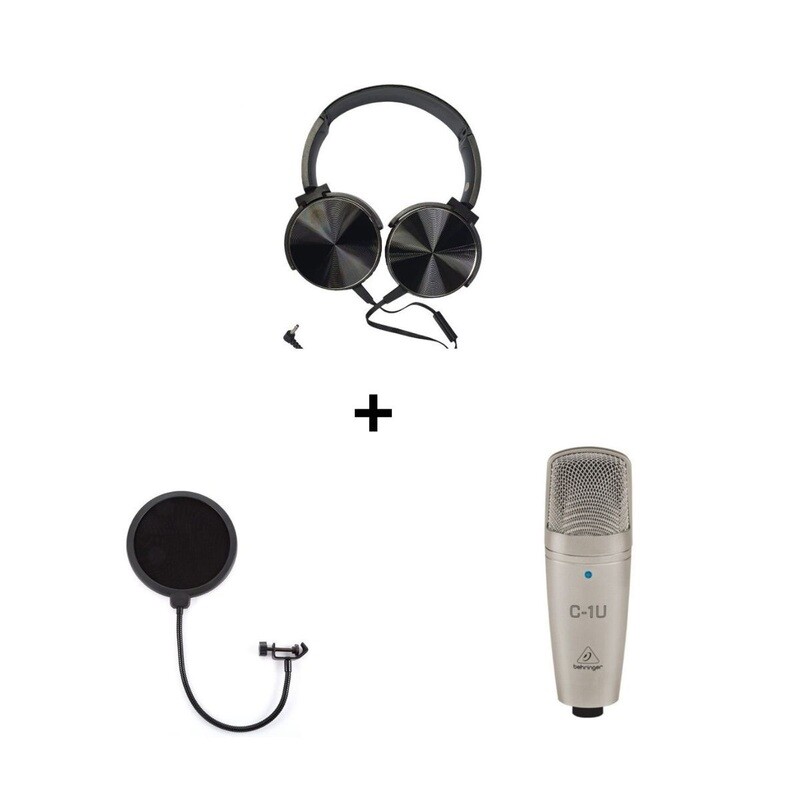 Microfono Behringer C1U +  Antipop + Auriculares ExtraBass DE REGALO!