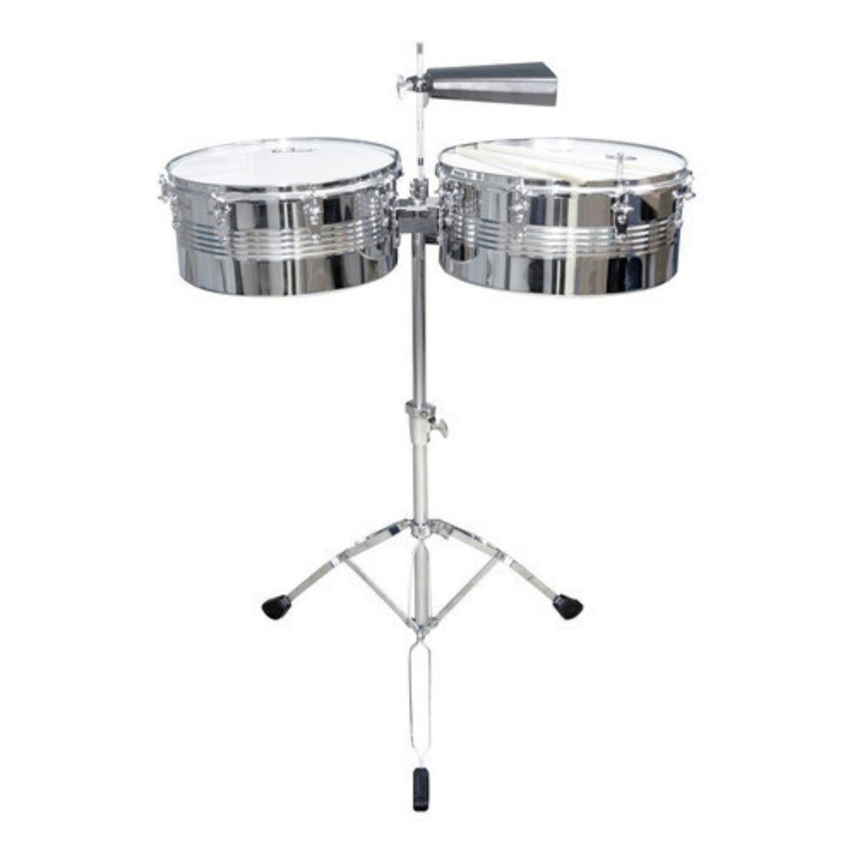 Timbales Pailas 13 Y 14  Con Soporte Y Campana Purple Turtle
