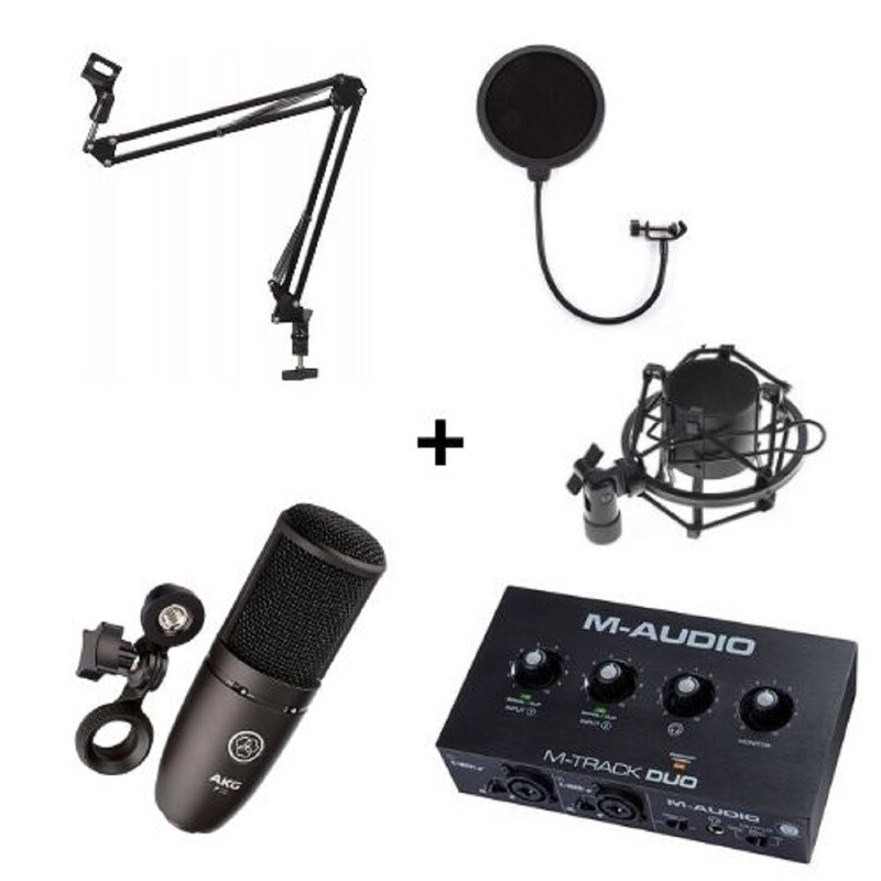 Pack Microfono AKGP120 + Soporte + Interfaz + Cables