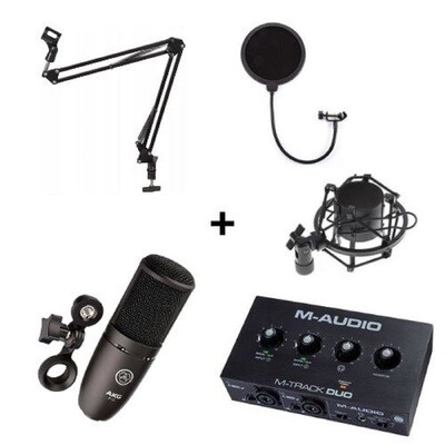 Pack Microfono AKGP120 + Soporte + Interfaz + Cables
