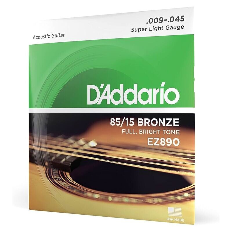 Encordado D&#39;addario Guitarra Eléc/acustica Ez890 Cuerda 0.09