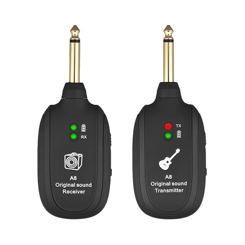Sistema inalambrico A8 UHF P/Guitarra y Bajos