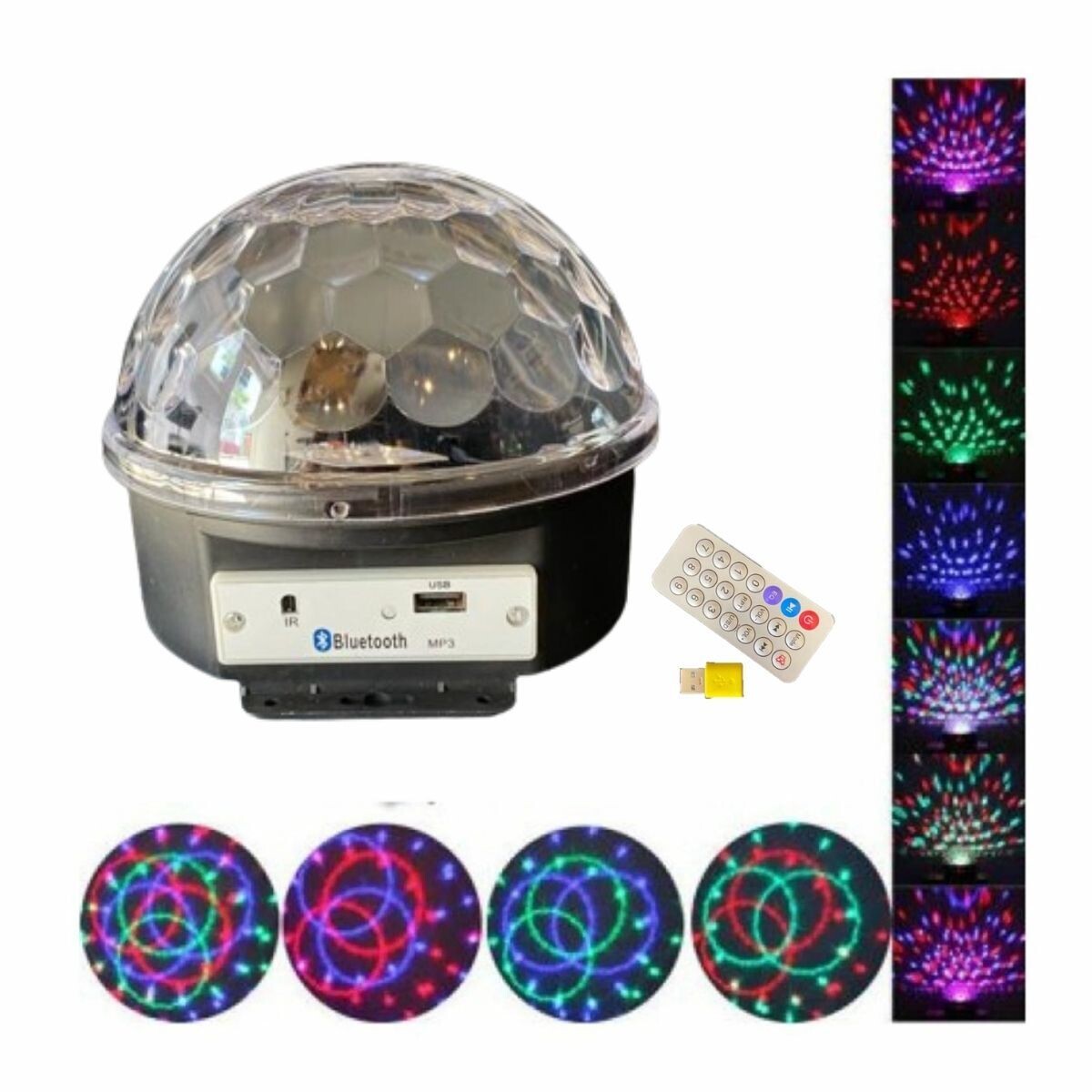 Efecto luz led disco mediabola rgb