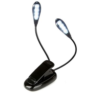 Luz Led Con Clip Dos Brazos Para Lectura Partitura con carga USB