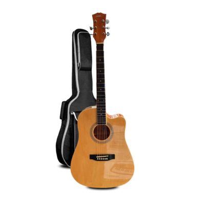 Guitarra Acustica Folk Natural Con Funda Acolchonada