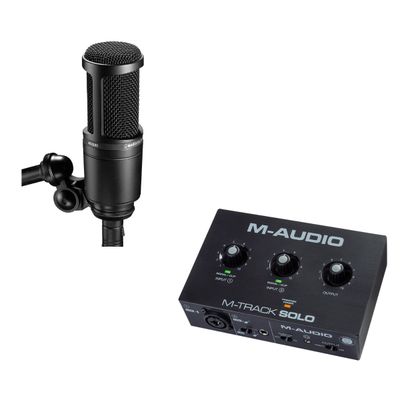 Pack Microfono Condensador Audio Technica At2020 + Interfaz M-Audio Solo