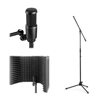 Panel Acústico Para Micrófono + Jirafa + Microfono AT2020